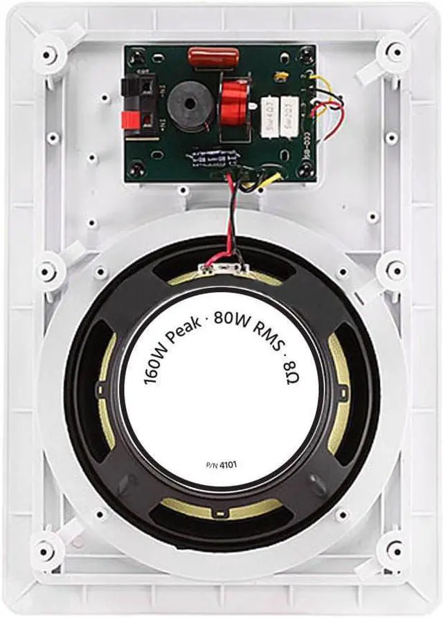 Alt view image 5 of 5 - Monoprice 2-Way Fiber In-Wall Speakers - 8 Inch (Pair) Titanium Silk Dome Tweeters - Caliber Series