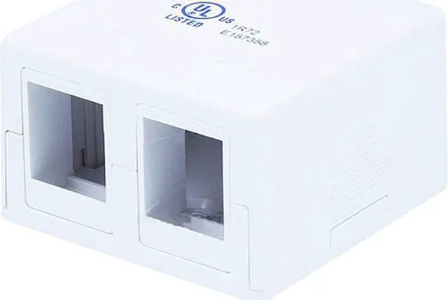 Alt view image 5 of 10 - Monoprice 2-port Keystone Surface Mount Box - White