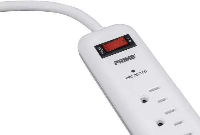 Alt view image 5 of 5 - Monoprice Power & Surge - 6 Outlet Surge Protector Power Strip with Low-Profile Plug - 8 Feet Cord - White | 1000 Joules 15A / 125V / 1875W