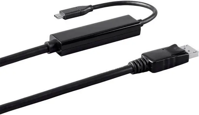 Alt view image 3 of 6 - Monoprice USB C to DisplayPort 3.1 Cable - 10 Feet - Black | 5Gbps, Active, 4K@60Hz, Type C, Plug and Play, Mirror or Expand your PC