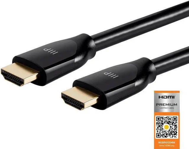 Alt view image 2 of 20 - Monoprice HDMI Cable - 3 Feet - Black | Certified Premium, High Speed, 4K@60Hz, HDR, 18Gbps, 28AWG, YUV 4:4:4, Compatible with UHD TV and More
