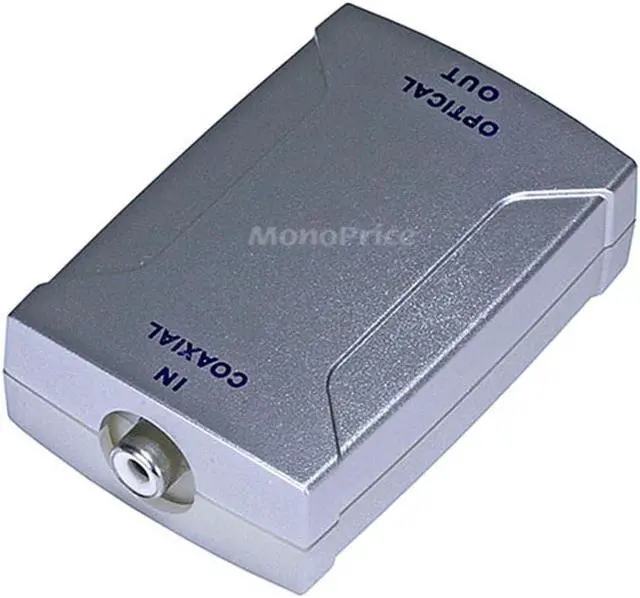 Alt view image 2 of 6 - Monoprice Digital Coaxial (RCA) to S/PDIF (Toslink) Digital Optical Audio Converter