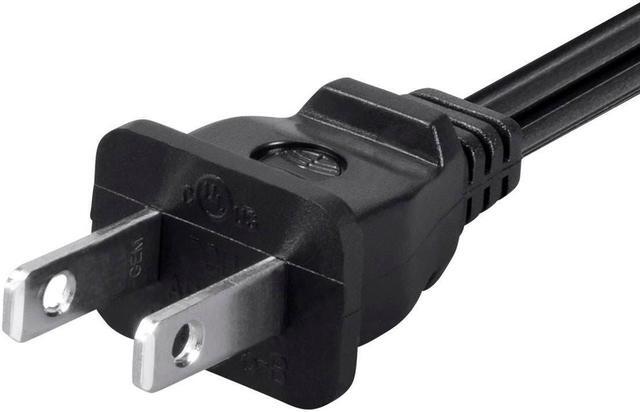 Alt view image 4 of 17 - Monoprice AC Power Cord Cable - 3 Feet Without Polarized | 18AWG, 10A (NEMA 1-15P to IEC-320-C7)