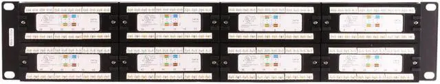 Alt view image 15 of 20 - Monoprice 48-port Cat6 Patch Panel, 110 Type (568A/B Compatible) Black Painted Steel Panel, UL Listed