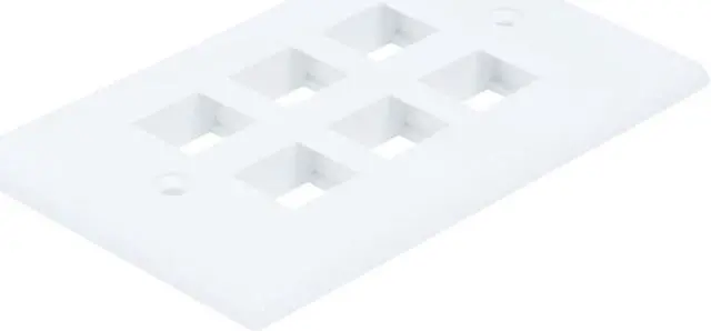 Alt view image 3 of 11 - Monoprice 6-Hole 1-Gang Keystone Wall Plate - White