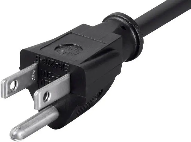 Alt view image 3 of 7 - Monoprice 3-Prong Extension Cord - 3 Feet - Black | NEMA 5-15P to NEMA 5-15R, 16AWG, 13A