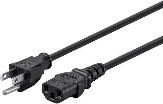 Main image of Monoprice 15ft 16AWG Power Cord Cable w/ 3 Conductor PC Power Connector Socket, 13A (NEMA 5-15P to IEC-320-C13)