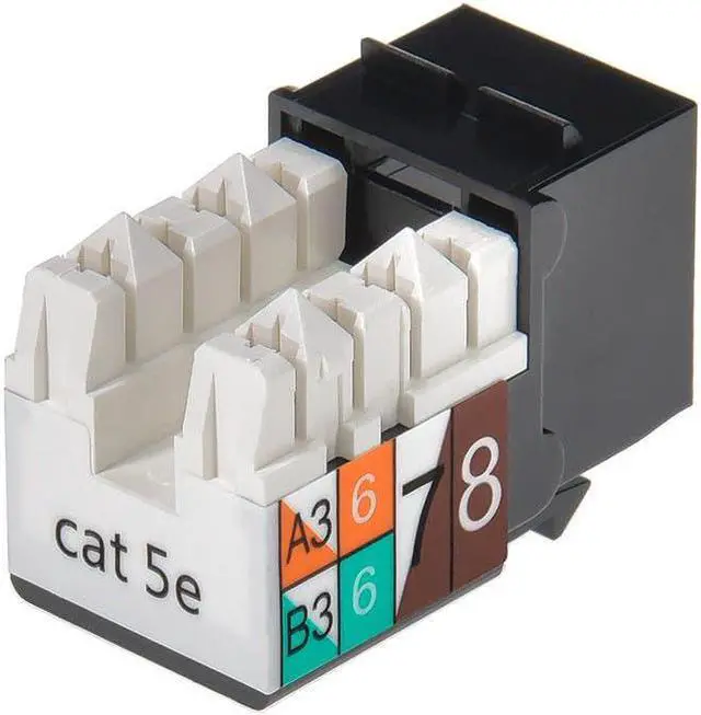 Alt view image 2 of 10 - Monoprice Cat5E Punch Down Keystone Jack - Black | 110 type IDC, 90 Degree Connection