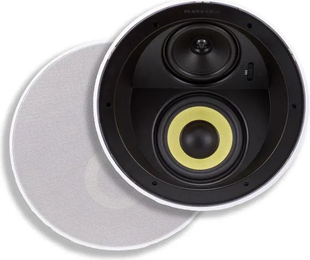 Main image of Monoprice 3 Way In-Ceiling Speakers - 6.5 Inches (Pair) With Concentric Mid/Highs, Aramid Fiber Cone Driver and Titanium Silk Dome Tweeters