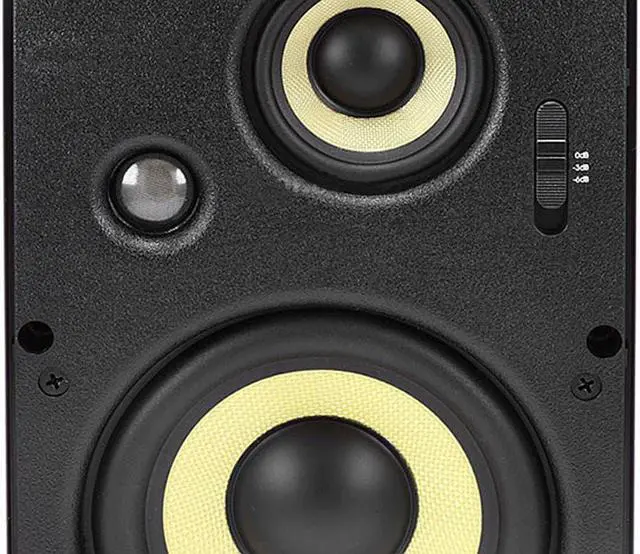 Alt view image 4 of 6 - Monoprice 3-Way Aramid Fiber In-Wall Speakers - 6.5 Inch (Pair) Titanium Silk Dome Tweeters - Caliber Series