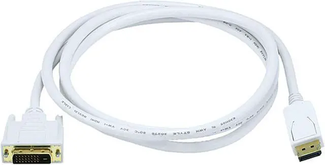 Alt view image 3 of 16 - Monoprice 6ft Gold Plated 28AWG DisplayPort to DVI Cable - White