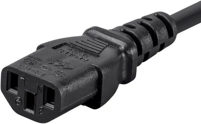 Alt view image 4 of 6 - Monoprice 3-Prong Power Cord - 25 Feet - Black | NEMA 5-15P to IEC 60320 C13, 16AWG, 13A