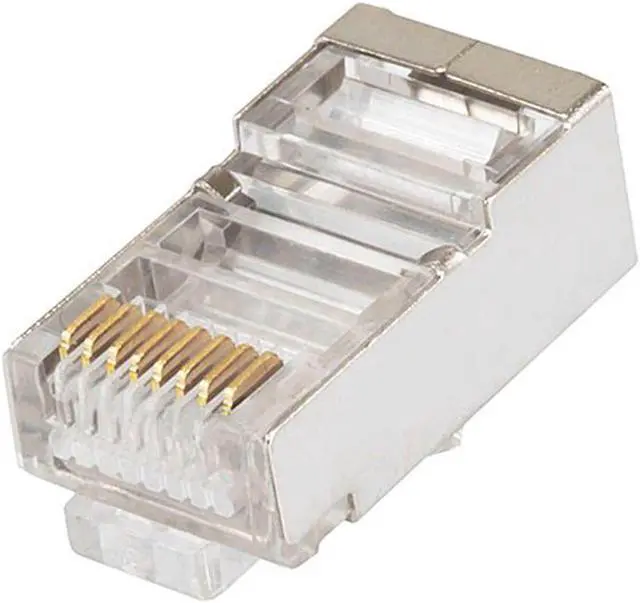 Main image of Monoprice Shielded Cat5 Plug For Round Solid/Stranded Cable | 100 Pieces