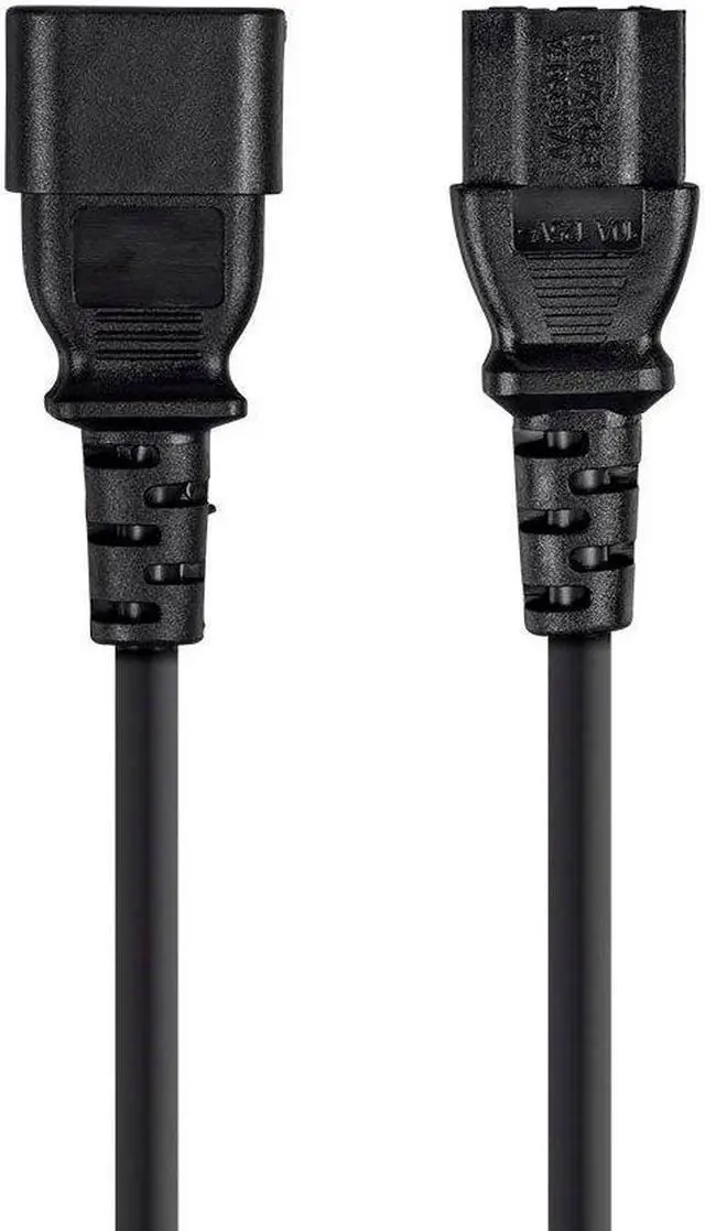 Alt view image 2 of 6 - Monoprice 2ft 18AWG Power Extension Cord w/ 3 Conductor PC/Mon, 10A (IEC-320-C14 to IEC-320-C13)