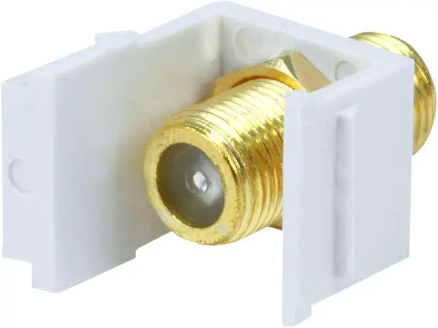 Alt view image 2 of 3 - Monoprice Keystone Jack - Modular F Type (White) - (No Logo) For Use With Keystone Panels Or Wall Plates
