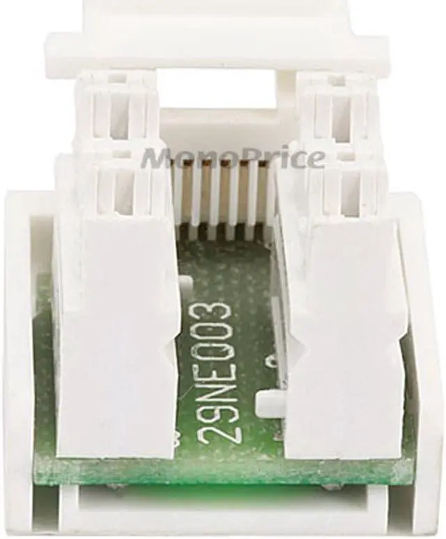 Alt view image 4 of 11 - Monoprice RJ12 Keystone Jack for 24AWG Stranded/22-26AWG Solid Wire, White