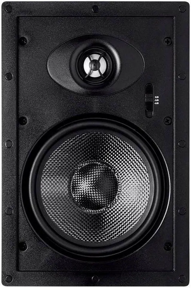 Alt view image 3 of 6 - Monoprice 2-Way Carbon Fiber In-Wall Speakers - 6.5in (Pair) With Paintable Magnetic Grille - Alpha Series