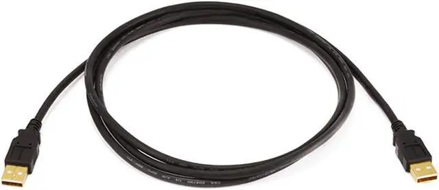Main image of Monoprice USB 2.0 Cable - 6 Feet - Black | USB Type-A Male to USB Type-A Male, 28/24AWG, Gold Plated for Data Transfer Hard Drive Enclosures, Printers, Modems, Cameras and More!