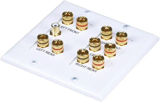 Main image of Monoprice 2-Gang 5.1 Surround Sound Distribution Coupler Wall Plate
