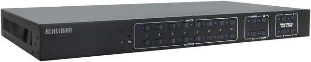 Alt view image 2 of 20 - Monoprice Blackbird 4K 8x8 HDMI Matrix Switch with HDMI 2.0, Supports HDR, 18Gbps, 4K@60Hz YCbCr 4:4:4, 8 S/PDIF Outputs, HDCP 2.2