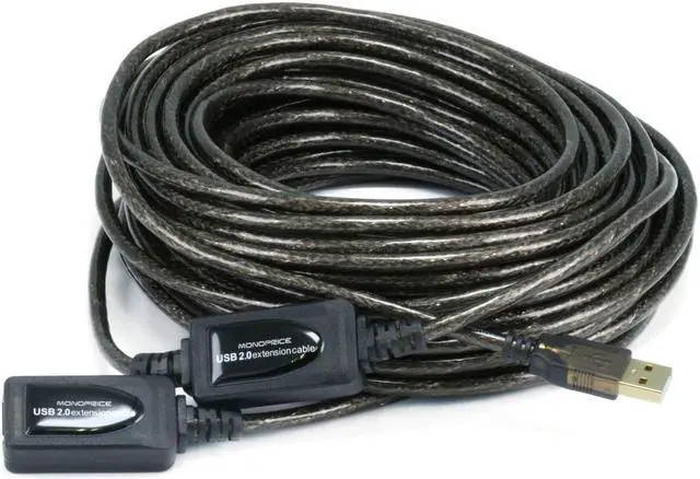 Main image of Monoprice 65ft 20M USB 2.0 A Male to A Female Active Extension / Repeater Cable use with PlayStation, Xbox, Kinenct, Oculus VR, USB Flash Drive