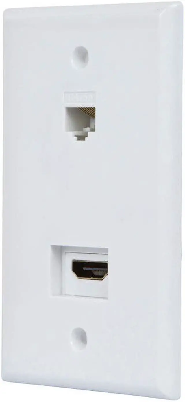Main image of Monoprice Recessed HDMI Wall Plate, with 1* HDMI F/F Adapter & 1*RJ45 Cat5e Coupler