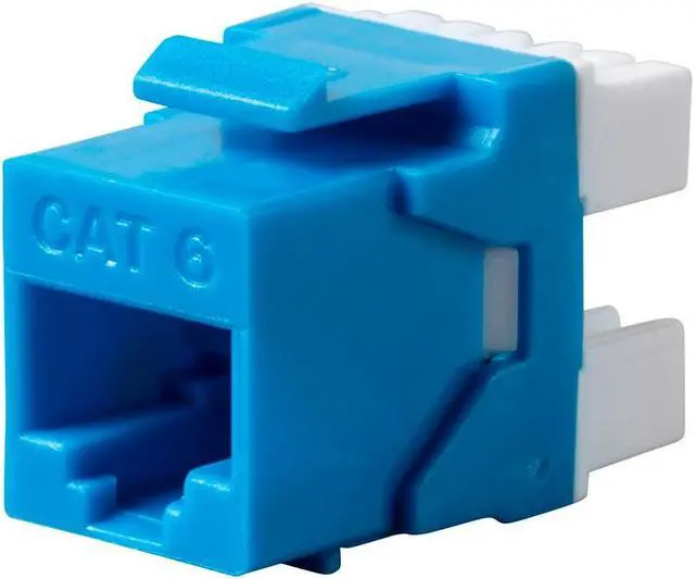 Main image of Monoprice Cat6 RJ-45 180-Degree Punch Down Keystone Dual IDC, Blue