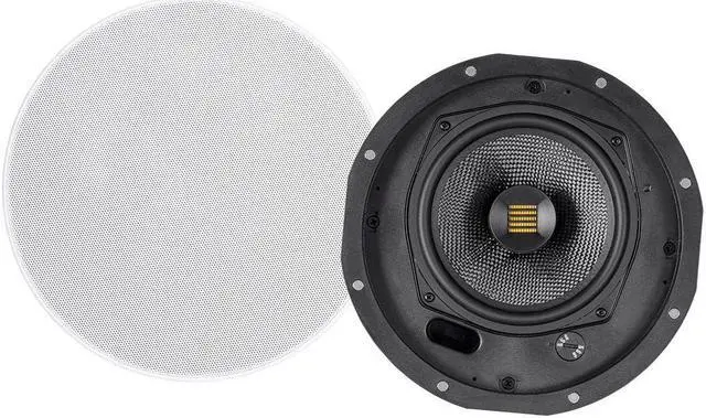 Main image of Monoprice Amber 2-Way Carbon Fiber Ceiling Speakers - 6.5 Inch With Magnetic Grille And Ribbon Tweeter (Pair)