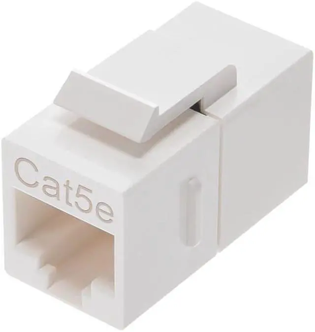 Alt view image 2 of 6 - Monoprice 8P8C RJ45 Cat5e Inline Coupler Type Keystone Jack - White, Fits All Standard Keystone Wall Plates And Panels