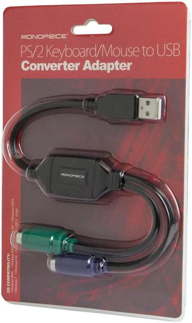 Alt view image 4 of 20 - Monoprice Inc. Ps/2 Keyboard/Mouse To Usb Adapter