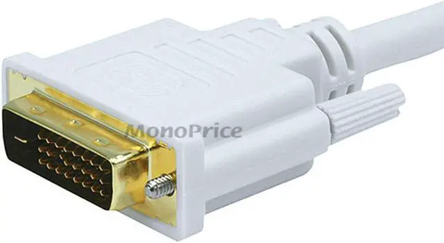 Alt view image 4 of 16 - Monoprice 6ft Gold Plated 28AWG DisplayPort to DVI Cable - White