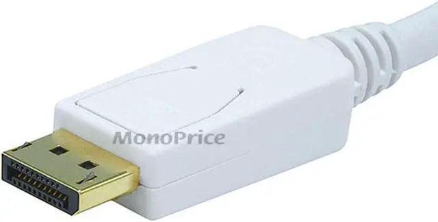 Alt view image 3 of 3 - Monoprice Video Cable - 3 Feet - White | Gold Plated 32AWG Mini DisplayPort to DisplayPort Cable