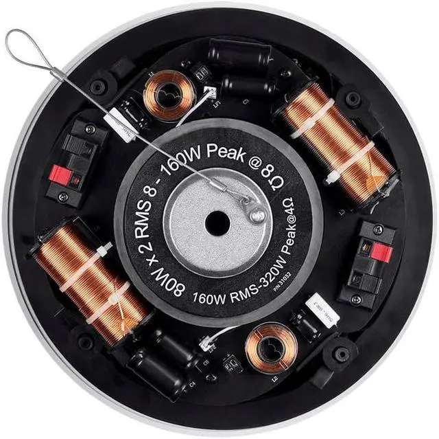 Alt view image 4 of 8 - Monoprice Ceiling Speaker Subwoofer - 8 Inch, Slim Bezel, Easy Install With Dual Voice Coil (Each) - Aria Series
