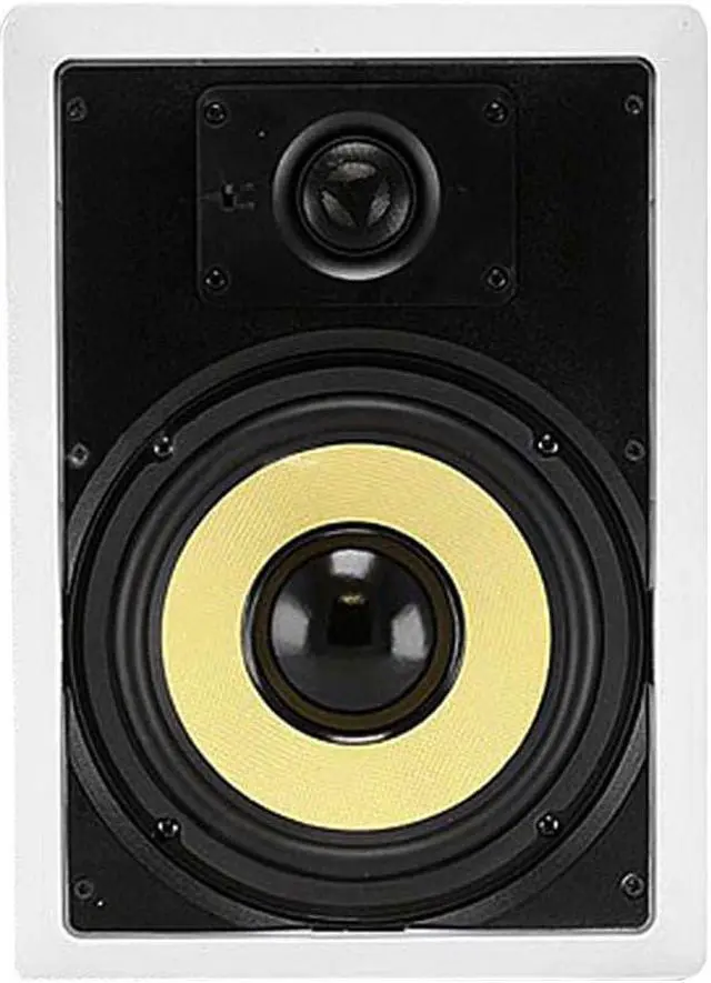 Alt view image 3 of 5 - Monoprice 2-Way Fiber In-Wall Speakers - 8 Inch (Pair) Titanium Silk Dome Tweeters - Caliber Series