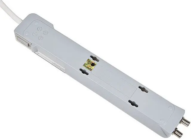 Alt view image 2 of 9 - Monoprice Power & Surge - 6 Outlet Slim Surge Protector Power Strip With Coaxial Line Protection - 4 Feet - White | Cord UL Rated 1,080 Joules With Protected Light Indicator (109199)