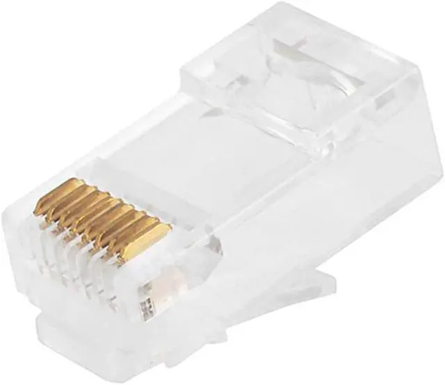 Alt view image 12 of 16 - Monoprice 100-pcs RJ45 Modular Plug for Cat6 Solid Cable