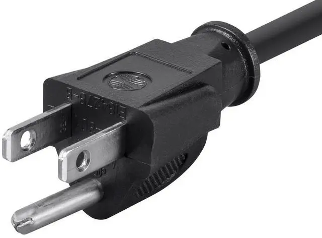 Alt view image 3 of 9 - Monoprice 1ft 18AWG Power Cord Cable w/ 3 Conductor PC Power Connector Socket, 10A (NEMA 5-15P to IEC-320-C13)