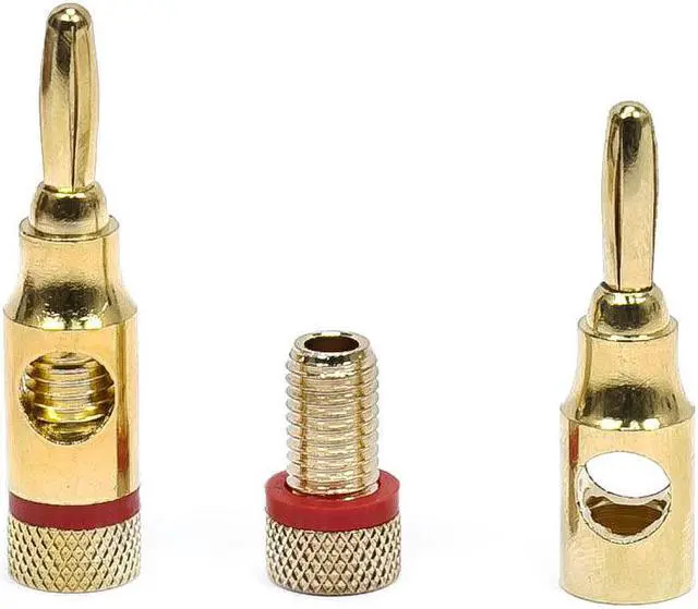 Alt view image 2 of 11 - Monoprice High Quality Gold Plated Speaker Banana Plugs – 5 Pairs – Open Screw Type, For Speaker Wire, Home Theater, Wall Plates And More