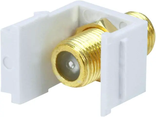 Alt view image 2 of 11 - Monoprice Modular F-Type Female Coupler Keystone Jack - White