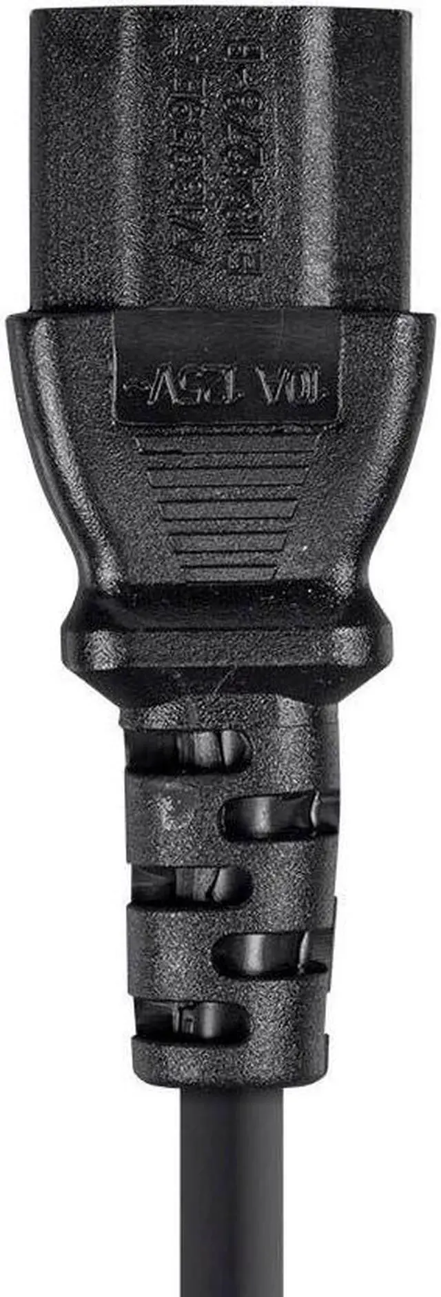 Alt view image 6 of 10 - Monoprice 10ft 18AWG Power Cord Cable w/ 3 Conductor PC Power Connector Socket, 10A (NEMA 5-15P to IEC-320-C13)