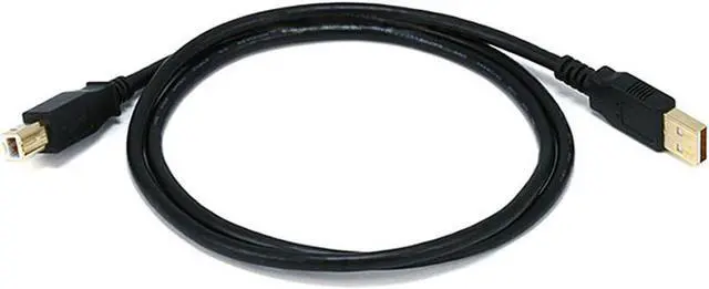 Main image of Monoprice USB 2.0 Cable - 3 Feet - Black | USB Type-A Male to USB Type-B Male, 28/24AWG, Gold Plated