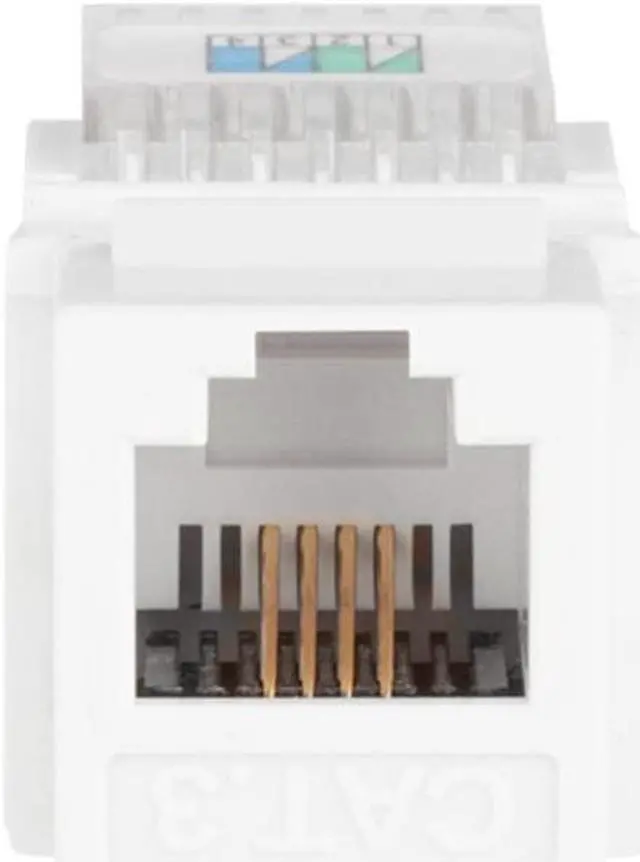 Alt view image 3 of 8 - Monoprice RJ11 Toolless 180-Degree Keystone Jack for 22-26AWG Solid Wire, White