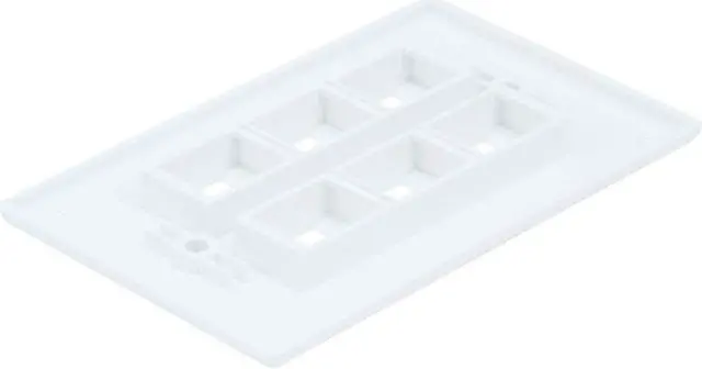 Alt view image 7 of 11 - Monoprice 6-Hole 1-Gang Keystone Wall Plate - White