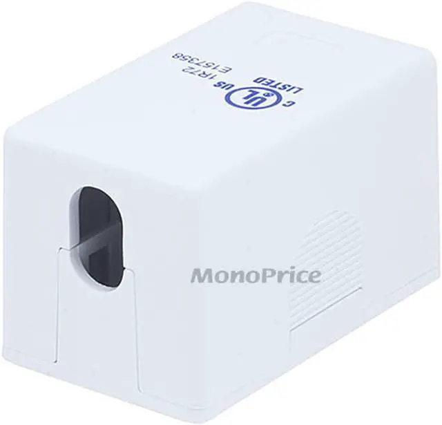 Alt view image 2 of 9 - Monoprice 1-port Keystone Surface Mount Box - White
