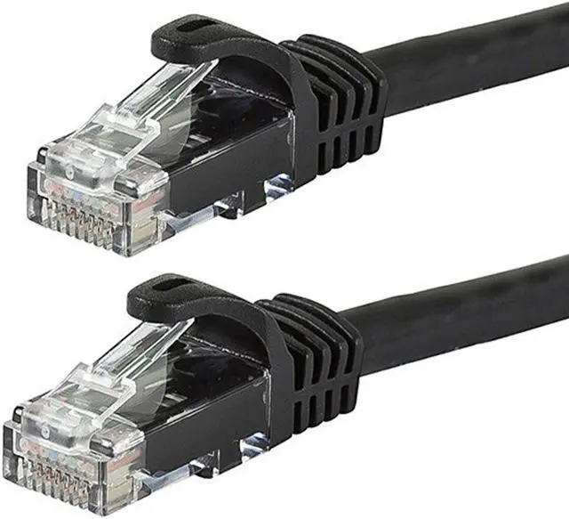 Main image of Monoprice Cat6 Ethernet Patch Cable - 2 Feet - Black | Network Internet Cord - RJ45, Stranded, 550Mhz, UTP, Pure Bare Copper Wire, 24AWG - Flexboot Series