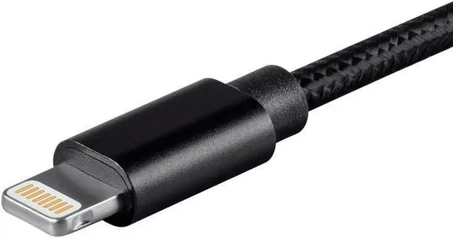 Alt view image 5 of 6 - Monoprice Apple MFi Certified Lightning to USB Charge & Sync Cable - 1.5 Feet - Black - Palette Series