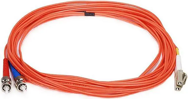 Alt view image 2 of 5 - Monoprice Fiber Optic Cable - 5 Meter - Orange | LC to ST OM1, 62.5/125 Type, Multi Mode, Duplex
