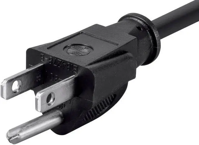 Alt view image 2 of 9 - Monoprice 25ft 18AWG Power Cord Cable w/ 3 Conductor PC Power Connector Socket, 10A (NEMA 5-15P to IEC-320-C13)