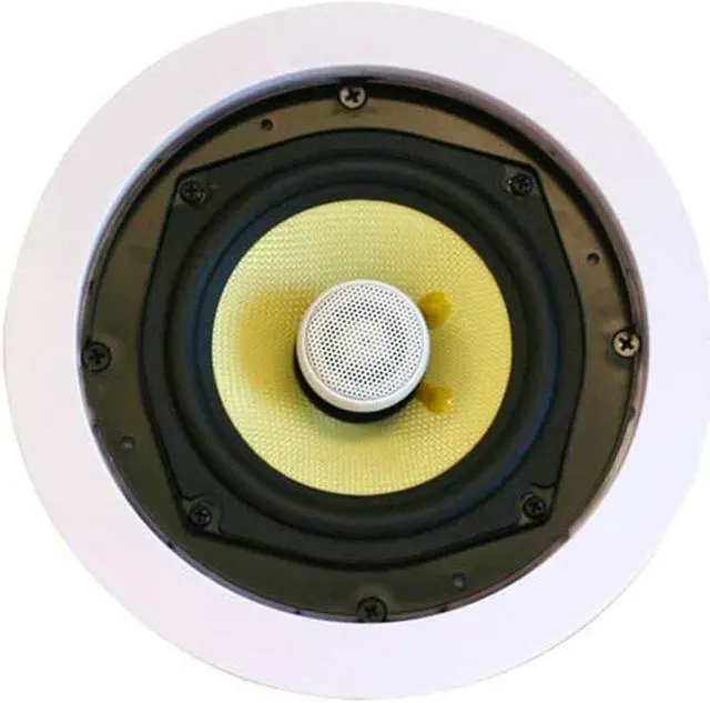 Alt view image 3 of 6 - Monoprice 2-Way Aramid Fiber In-Ceiling Speakers - 8 Inch (Pair) Titanium Silk Dome Tweeters - Caliber Series