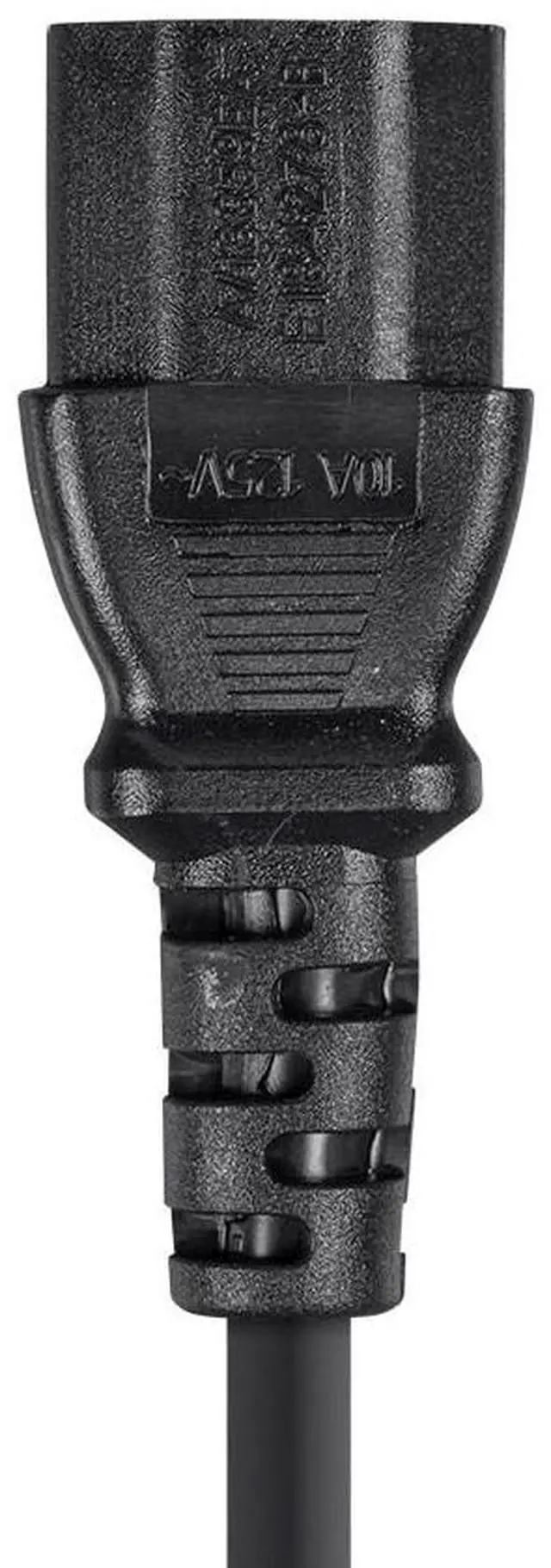 Alt view image 6 of 9 - Monoprice 1ft 18AWG Power Cord Cable w/ 3 Conductor PC Power Connector Socket, 10A (NEMA 5-15P to IEC-320-C13)